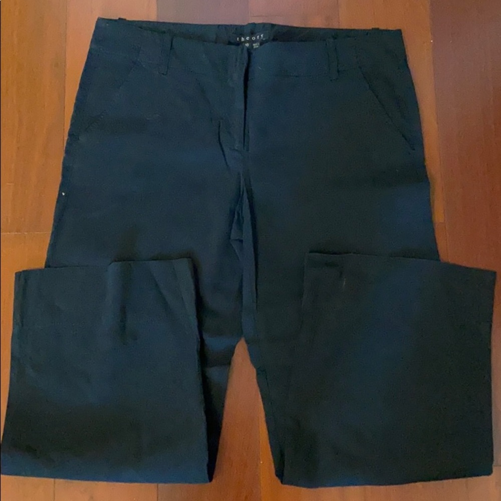 Theory Linen Blend Wide Leg Cropped Pants